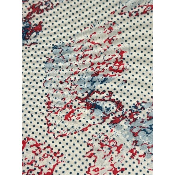 Pebble Beach Sleeveless Polo Shirt Dry Luxe Performance Red Blue Abstract Sz L - Picture 2 of 4